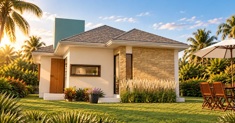 Casa 75 m², techo inclinado: Fachada