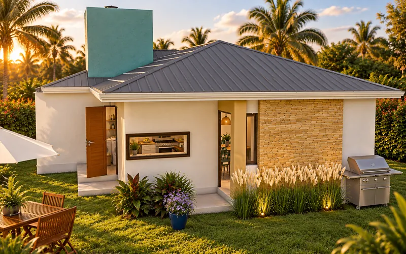 Casa 86 m², techo inclinado: Fachada